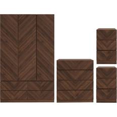 GFW Catania Walnut Wardrobe 119.5x195cm 4pcs