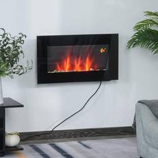 Homcom Electric Fireplaces Homcom 1000W/2000W Electric Wall Fireplace w/LED Flame Black