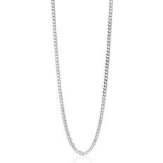 John Greed Signature Silver Diamond-Cut Curb Chain Long Necklace 83cm