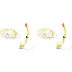 Intex Intex Wave Rider Hypoallergenic Latex Free Mask and Easy Flow Snorkel Set 2-Pack Clear and Yellow