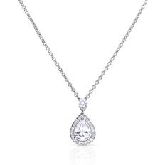 Diamonfire Silver Zirconia Pave Teardrop Necklace