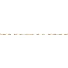 Elements Gold 9ct Yellow and White Gold Elongated Link Bracelet GB512