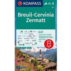 Bücher KOMPASS Wanderkarte 87 Breuil-Cervinia, Zermatt 1:50.000 (Gefaltet)