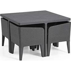 Keter Matgrupper Keter 5 Piece Dining Set - Anthracite Matgrupp, 1 Bord inkl. 4 Stolar