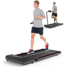 Cardio Machines Rattantree 2-In-1 Home and Office Electric Treadmill Walking Pad with Adjustable Armrest and LCD Monitor