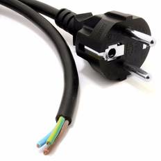 Zexum Zexum Black 2 meter 10A Schuko to Bare Ends Mains Lead