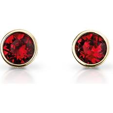 John Greed Signature Gold Plated Silver July Birthstone Crystal Stud Earrings