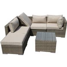 Synthetic Rattan Outdoor Sofas & Benches Furniture One 6 Set Tempered Outdoor Sofa