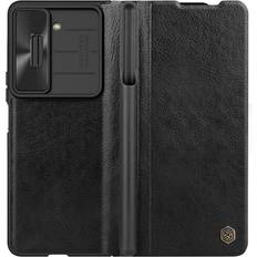 Nillkin Oem Qin Leather Pro Samsung Galaxy Z Fold 5 Leather Flip Case with Camera Cover Black