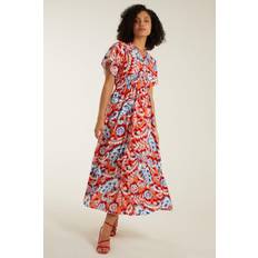 Oversize Dresses Blue Vanilla Oversized Paisley Line Dress Orange