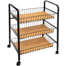 Dunelm 3 Cestelli 52 x 70 x 39 cm Con Rotelle Multicolore Carrello Tavolo