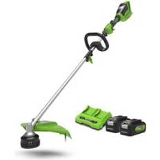 Greenworks Akku Rasentrimmer & Freischneider Greenworks 48v 40cm Cordless Brushless Brush Cutter & Line Trimmer 2 x 4AH Battery & 2A Twin Charger Split Shaft