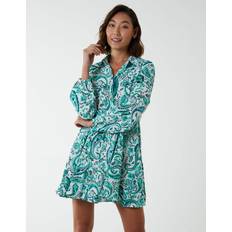 Paisley Clothing Blue Vanilla Paisley Button Down Dress Green