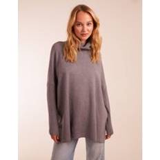 Viscose Jumpers Blue Vanilla High Neck Boxy Jumper GREY