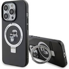 Karl Lagerfeld Handyhüllen Karl Lagerfeld KLHMP15XHMRSKCK iPhone 15 Pro Max 6.7" czarny/black hardcase Ring Stand iPhone 15 Pro Max Smartphone Hülle, Grau