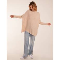 Polyamide Jumpers Blue Vanilla womens ribbed cross over high neck jumper