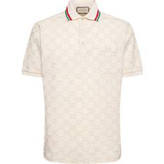 Gucci Overdele Gucci Logo Embroidered Cotton Piqué Polo Shirt - Neutrals
