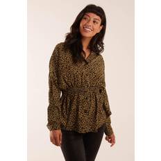 Leopard Shirts Blue Vanilla Shirred Batwing Shirt Khaki