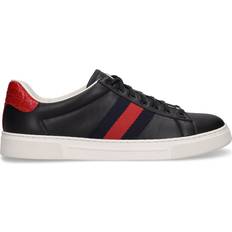 Gucci Trainers Gucci Ace Webbing-Trimmed Leather Sneakers - Black