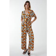 Multicoloured - Women Jumpsuits & Overalls Blue Vanilla Abstract Honeycomb Cross Over Jumpsuit Black