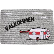 Välkommen dörrmatta Wecamp Dörrmatta Välkommen Husvagn 40x60cm Grå