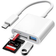 Sd card reader usb c Nordic USB-C card reader UHS-I SD/Micros SD USB-A 3.0