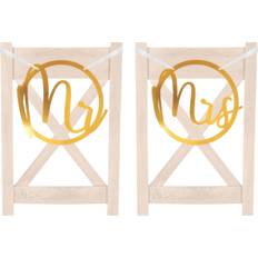 Guld Fødselsdagstog Amscan Stoledekoration Mr Mrs