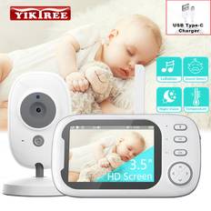 Shein 3.5 inch Wireless Video Baby Monitor Color Night Vision Temperature Monitoring Two Way Audio Talk Baby Nanny Security Camera IR LED Night Vision inter