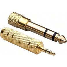 2pcs 3.5mm M To 6.35mm F Stereo Pure Copper Plug To Female Stereo