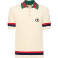 Gucci Polo Shirts Gucci Polohemd Aus Stretch-baumwolldenim Elfenbein