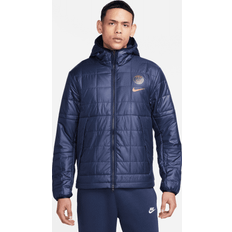 Ruskindsjakker - Sort Nike Paris Saint Germain Sportswear Fleece-Lined Jacket, Blackened Blue/Gold Suede