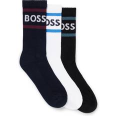 HUGO BOSS 42 - Bomuld - Herre Strømper HUGO BOSS Pack Rib Stripe Sock Black 6-8