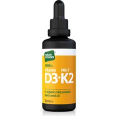 Flytande Vitaminer & Mineraler Nature Provides Vitamin D3+K2 in Organic Black Seed Oil