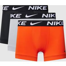 Nike Orange Men's Underwear Nike Trunks mit elastischem Logo-Bund im 3er-Pack in Dunkel Orange, Größe