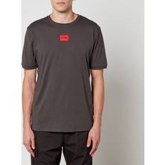 HUGO BOSS Grey T-shirts HUGO BOSS Diragolino212 Logo-Appliquéd Cotton-Jersey T-Shirt Grey