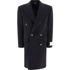 Dolce & Gabbana Black Coats Dolce & Gabbana Double-breasted Wool Coat Black