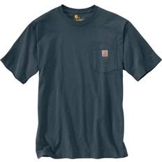 5XL - Men T-shirts Carhartt Loose Fit Heavyweight Short-Sleeve Pocket T-Shirt - Bluestone