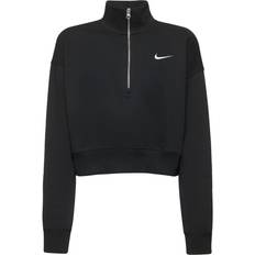 1 2 zip fleece Nike Sportswear Phoenix Fleece Women's 1/2-Zip Cropped Sweatshirt - Black/Sail