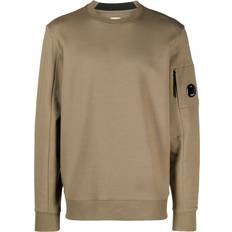 C p company diagonal raised fleece C.P. Company Diagonal Raised Lens Sweatshirt Khaki