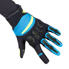 Dainese Aerox, Handschuhe Schwarz/Blau/Neon-Gelb 3XS