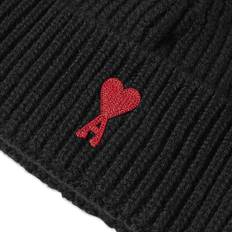 Beanies AMI de Coeur Ribbed Wool Beanie Black