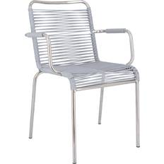 Aluminium Chaises de Jardin Jan Kurtz Fauteuil Empilable Fiam Mya Spaghetti Outdoor Chaise - Grise Chaise de jardin pour repas