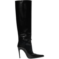 Nahka Korkeat saappaat Saint Laurent Vendome Leather Buckle Boots