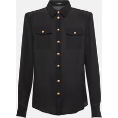 Camicie Balmain Crepe shirt with gold buttons black