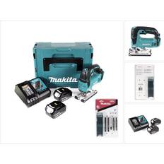 Makita Stichsägen Makita djv 182 rtj stichsäge 18v lader, 2x 5,0ah akku, stichsägeblätter