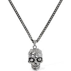 Alexander McQueen Jeweled Skull Brass Necklace Silber 01