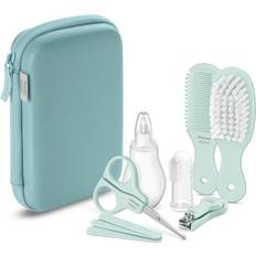 Philips Toilettage et Bain Philips Avent Kit de puériculture Produits de puériculture avec 9 accessoires coupe-ongles, ciseaux, 3 limes à ongles, peigne, brosse à cheveux, mouche-bébé doigtier brosse à dents, SCH401/00