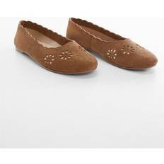 Ballerine Mango Girl's Leather Ballerina - Medium Brown