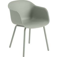 Plastique Chaises de Jardin Muuto Fauteuil Fiber Outdoor - Dusty Green - Vert