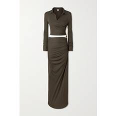 Bottega Veneta Langes Kleid Aus Viskosejersey Braun
